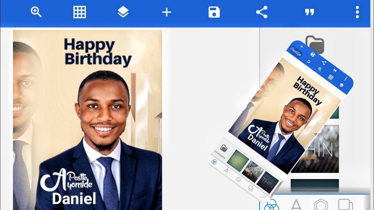Clean Birthday Poster Design Using PixelLab.