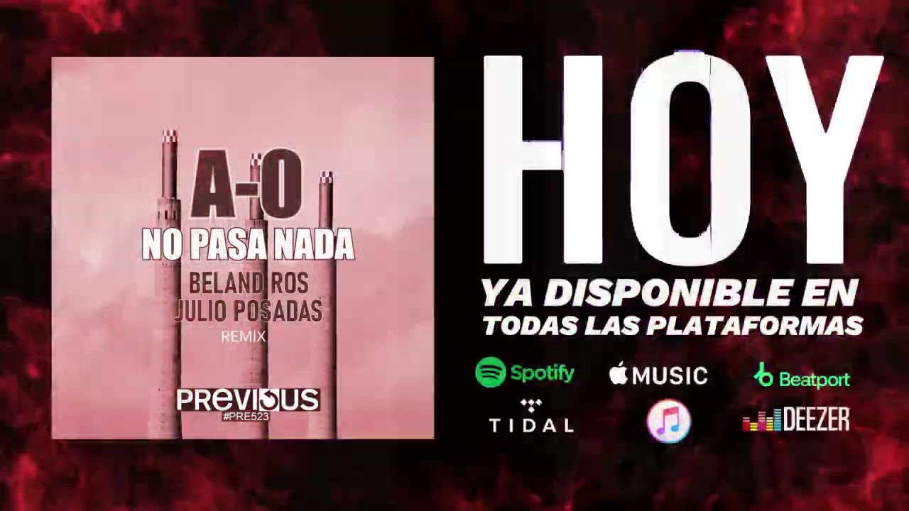 LANZAMIENTO⚡📀 A0 - NO PASA NADA REMIX (BELAND ROS & JULIO POSADAS REMIX)📀⚡