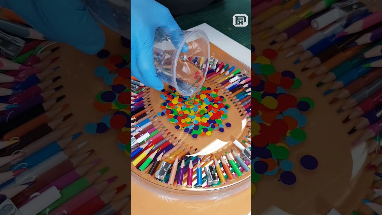 DIY Epoxy Resin Clock with Colored Pencils