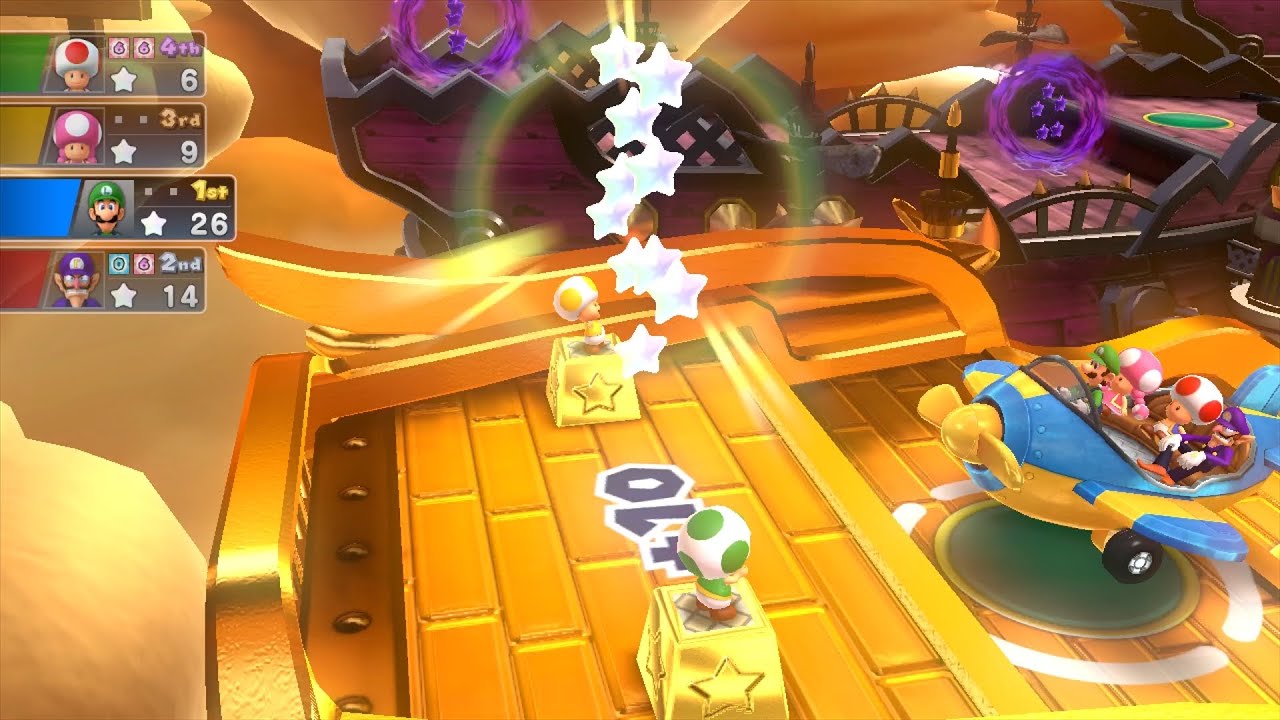 Mario Party 10 Mario Party #505 Luigi vs Waluigi vs Toad vs Toadette Airship Central Master