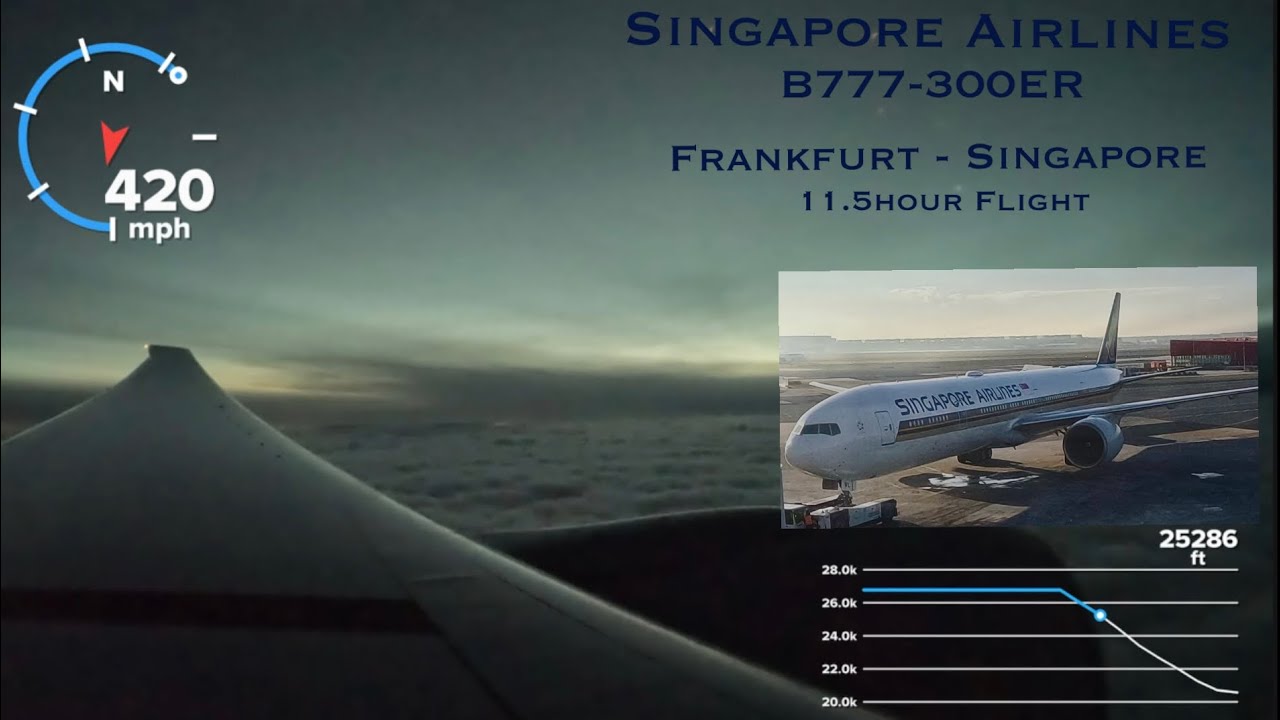 Singapore Airlines | B777-300ER | Frankfurt - Singapore | Best B777 Business Class | Telemetry added
