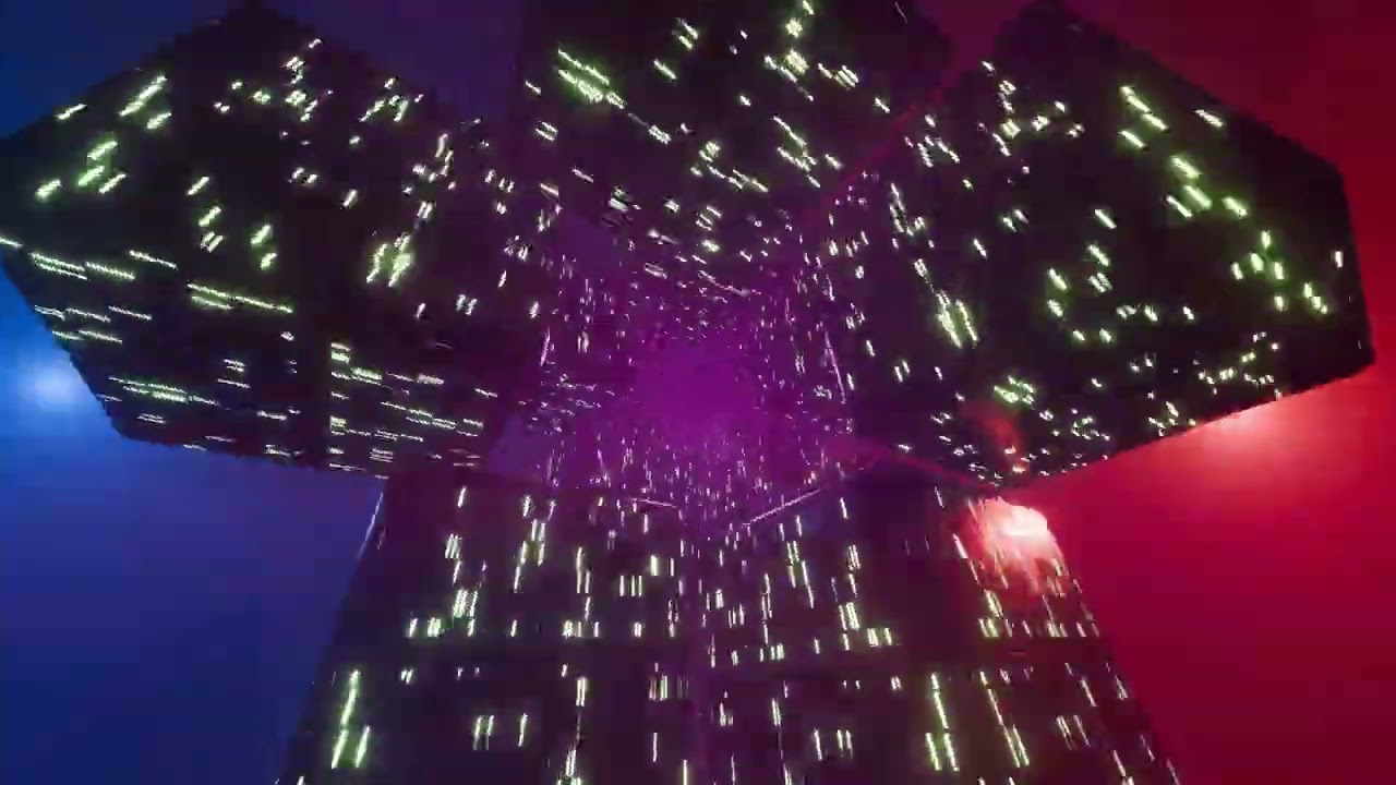 Neon Cube Warp 🔷✨ | Futuristic VJ Loop Visuals for EDM & Techno |1 hour | NEON CLUB