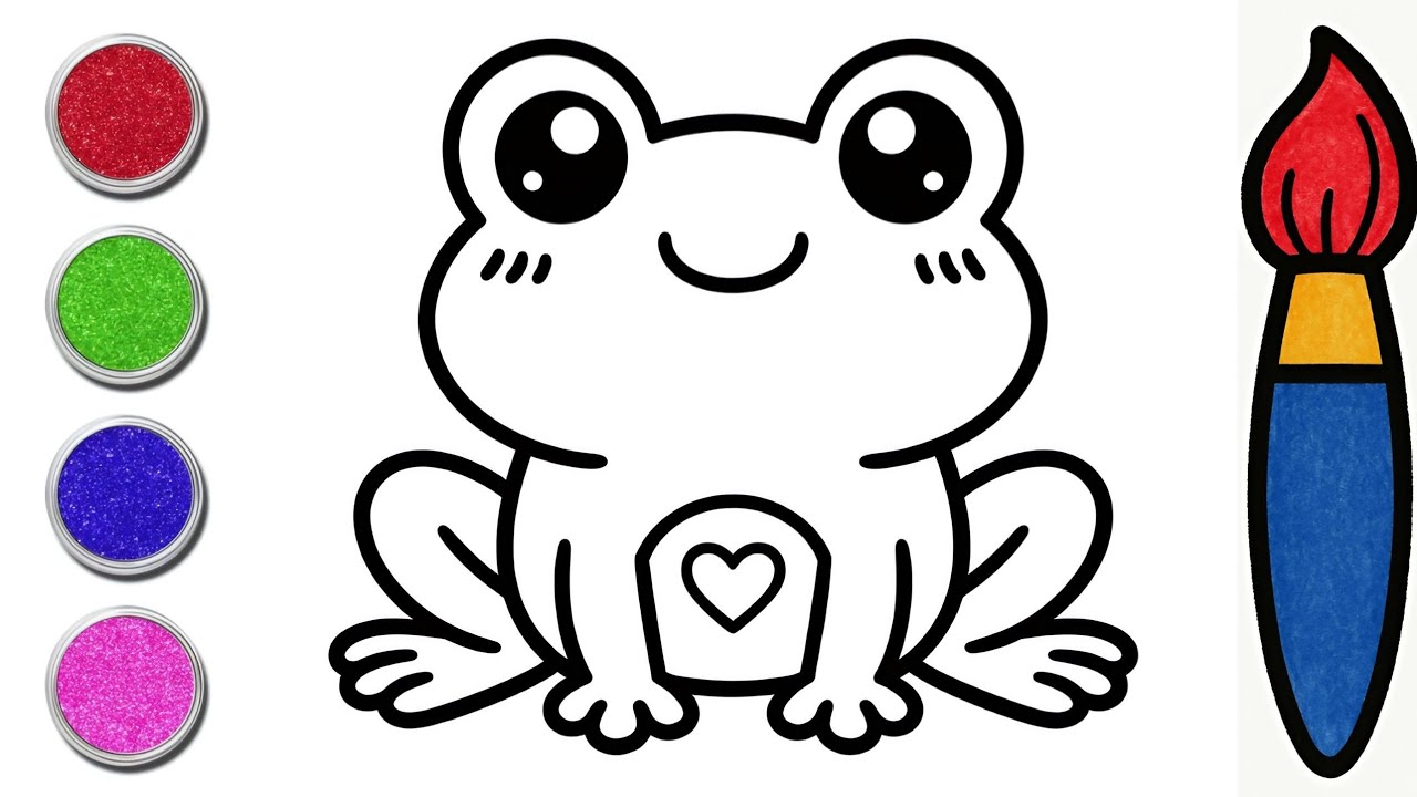 Musa Color in Cute Frog Drawing | Easy Frog Coloring for Kids & Toddlers 🎨 🐸 | Color With Musa