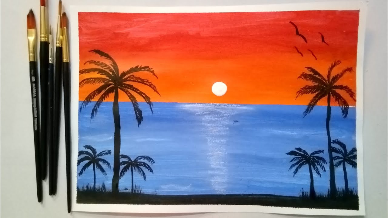 Poster colour painting for beginners || easy poster colour painting | poster colour drawing 