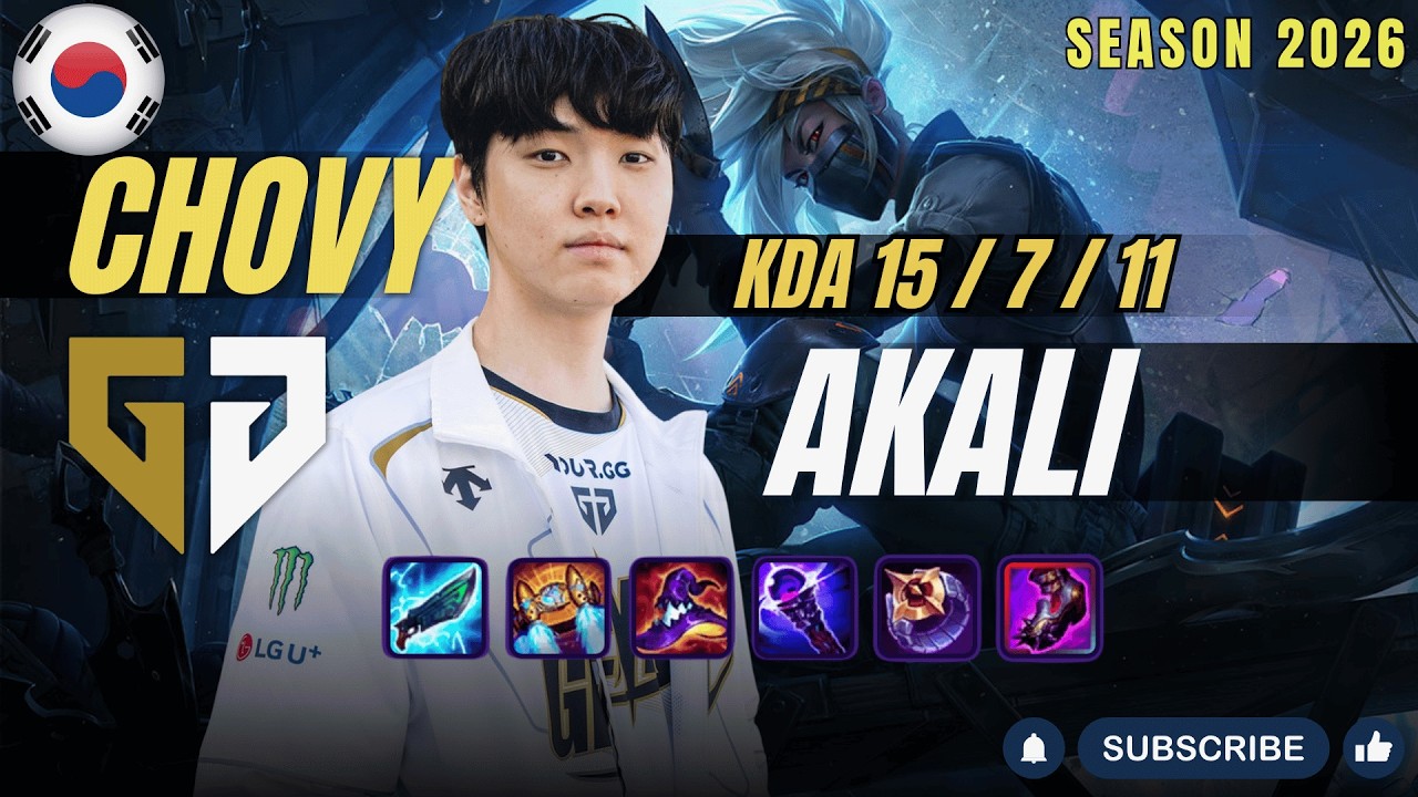 GEN Chovy AKALI vs SION Mid - Patch 26.3 KR Ranked | lolrec