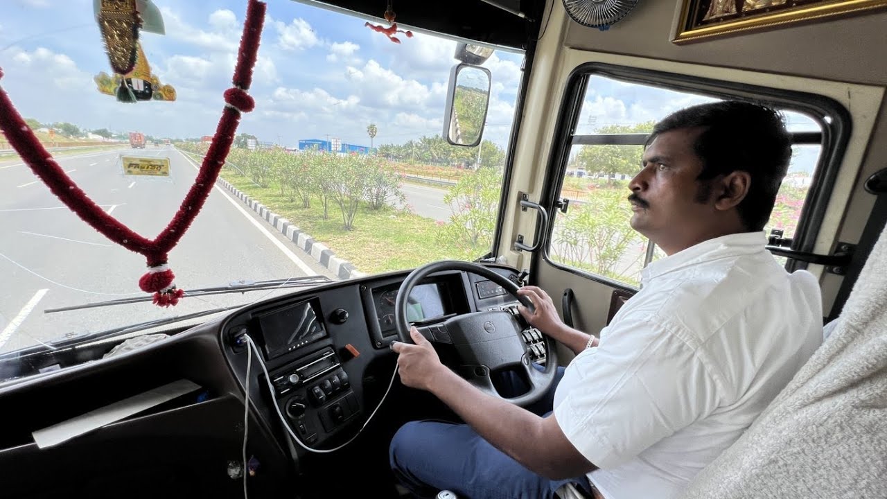 COIMBATORE TO MUMBAI : FULL JOURNEY : VOLVO B11R MG STARZ MULTI AXLE SWAMY AYYAPPA BUS CABIN RIDE