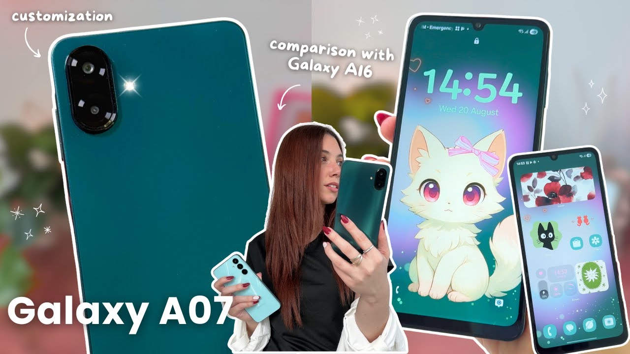 Samsung Galaxy A07 (green) ⊹🌿❤️✧ aesthetic unboxing, Galaxy A16 comparison, customization & camera