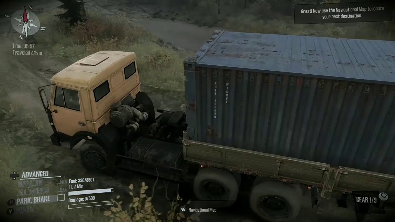 Heavy vehicle  driving delivering container|mudrunner|hd heavy vehicle driving