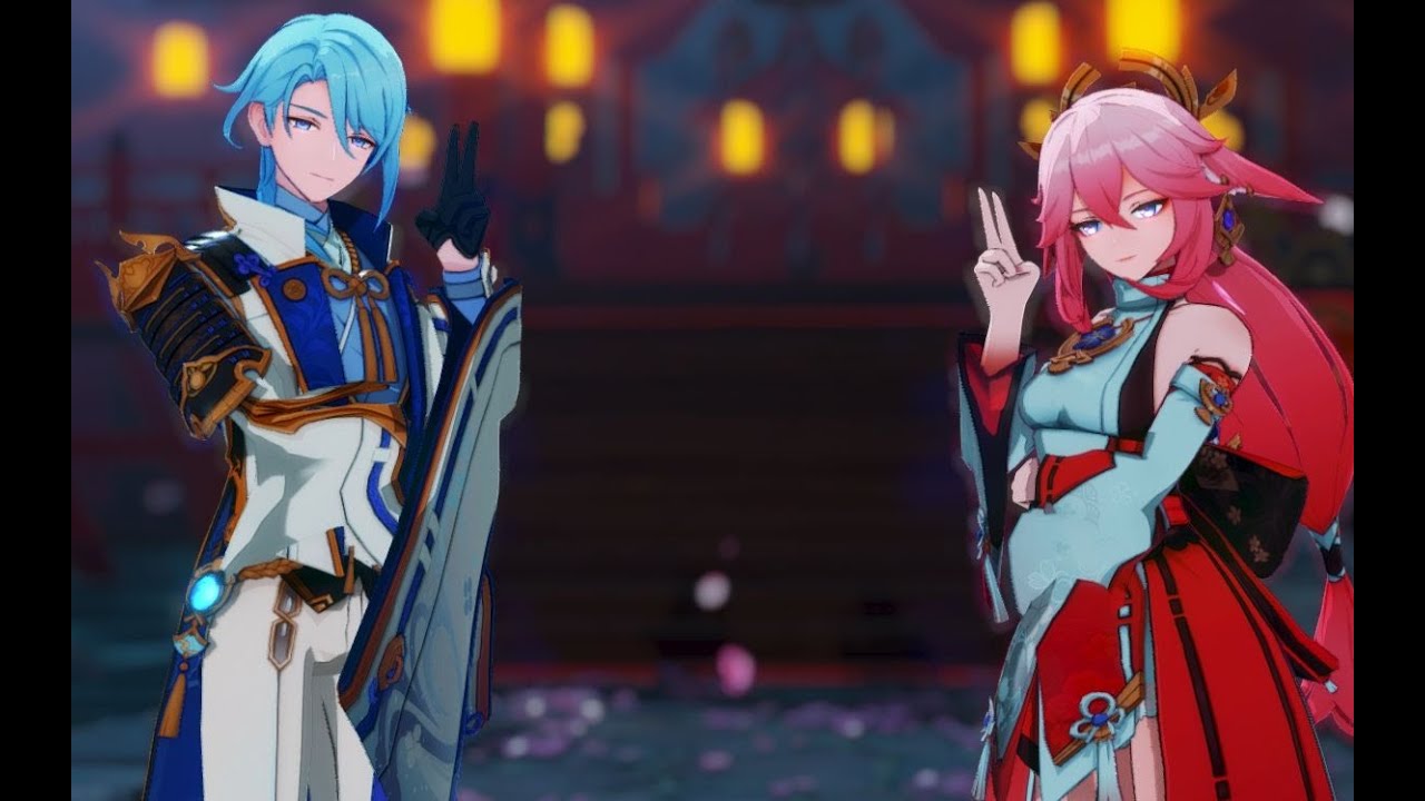 【Genshin Impact MMD／4K／60FPS】Yae Miko & Ayato【YoiYoi Kokon】