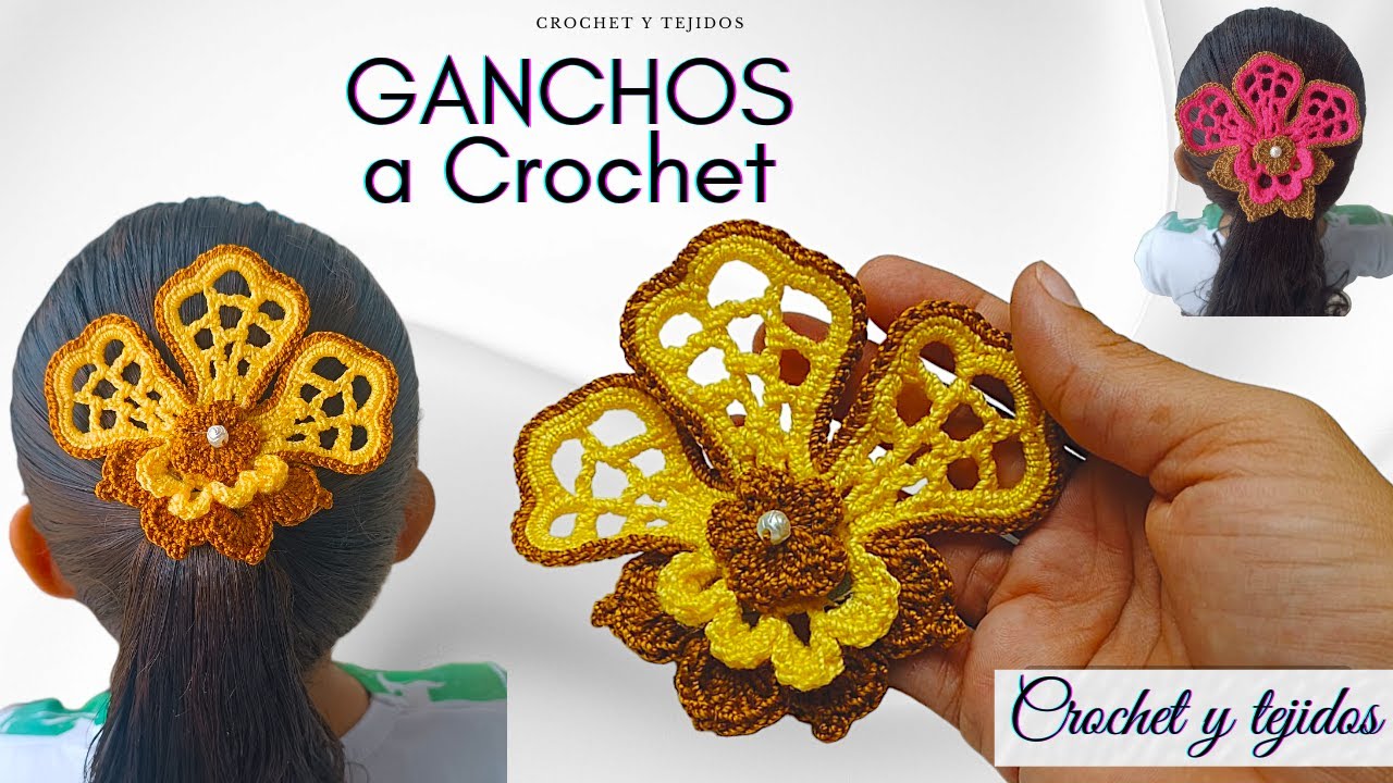 ❤❤💖 ME COSTO HACERLA espero te GUSTE hermoso gancho coletero tejido a crochet paso a paso