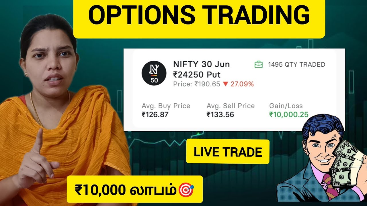 Options Trading Live Example in Tamil | Call & Put Options Explained For Beginners | F&O Demo 