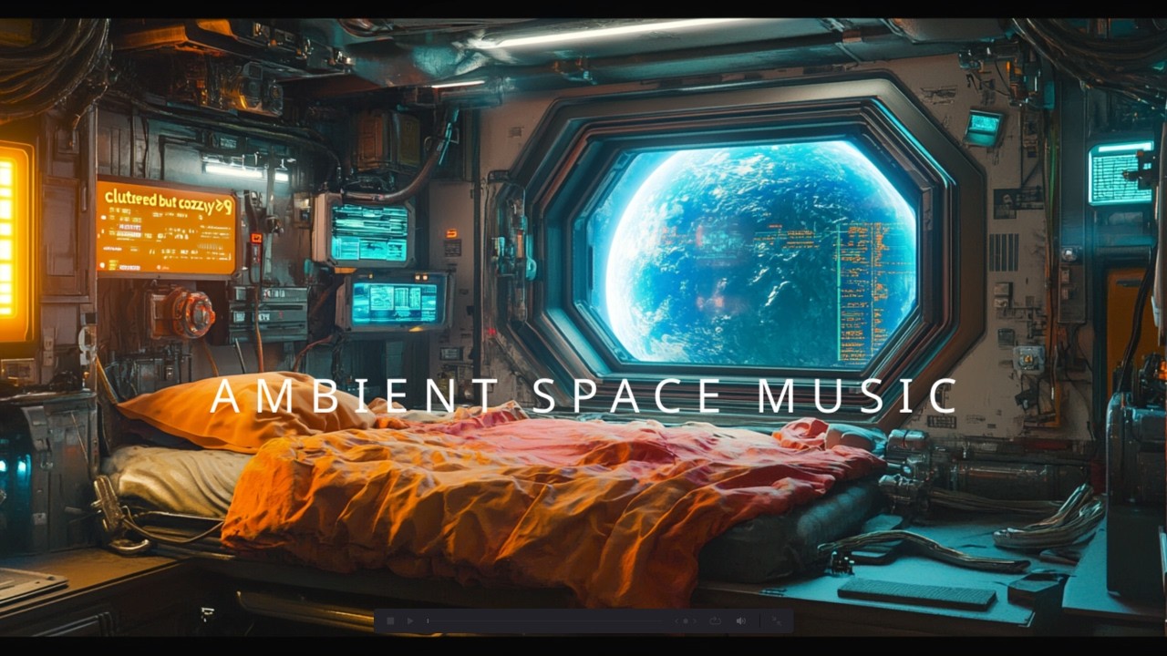 Ambient Space Music – Cozy Spaceship Room for Deep Sleep & Relaxation (1 Hour)