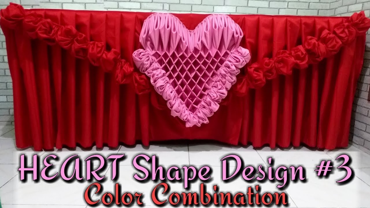 HEART Shape Design #3 Tutorial Table Skirting|heart shape design|Diamond design|Flower Rose design