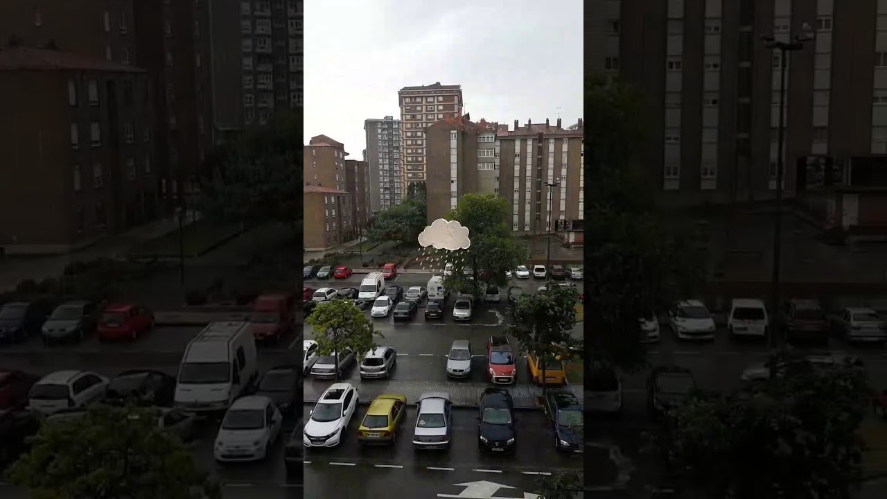Lloviendo en Gijon 25 de Agosto de 2019