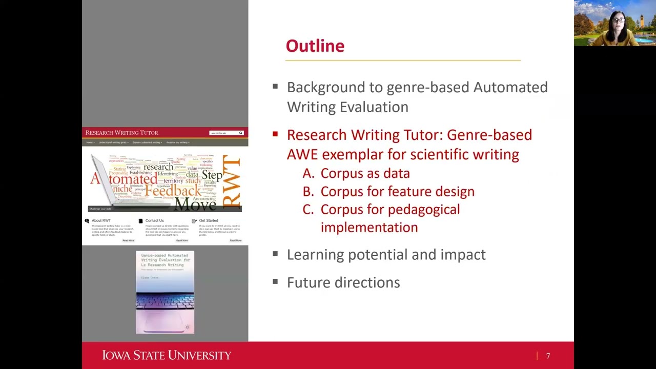International Perspectives on Corpora for Education S310: Cotos - Corpus and genre-based AWE