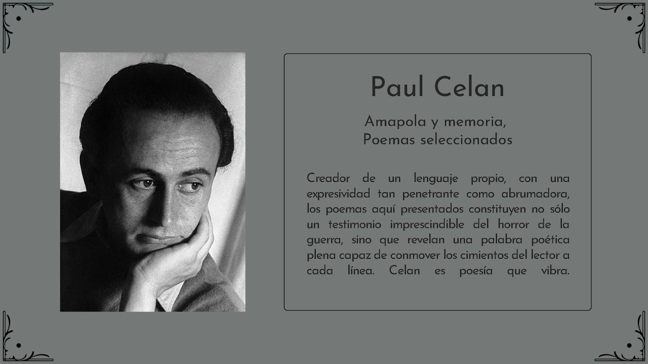 Paul Celan - Amapola y memoria - Poemas seleccionados