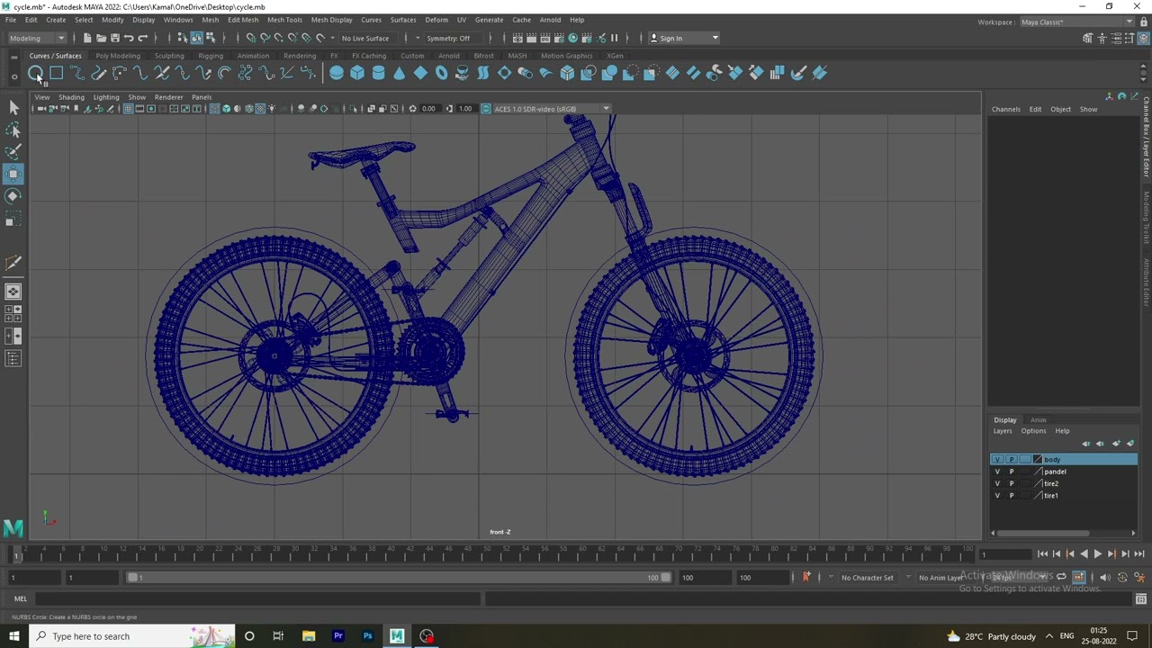 Bicycle Simple Rigging in Autodesk Maya 2022