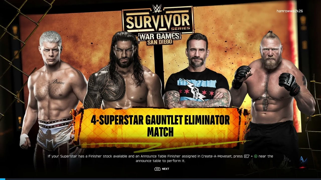 ROMAN Vs CODY Vs BROCK Vs CM PUNK in  a Gauntlet match in WWE2k26. Best match ever.  #wwe2k26