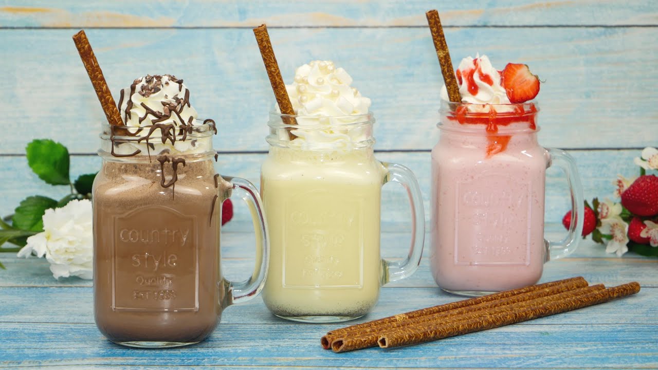 Milchshake Rezept - der Klassiker in drei Varianten mit Knusperhalm