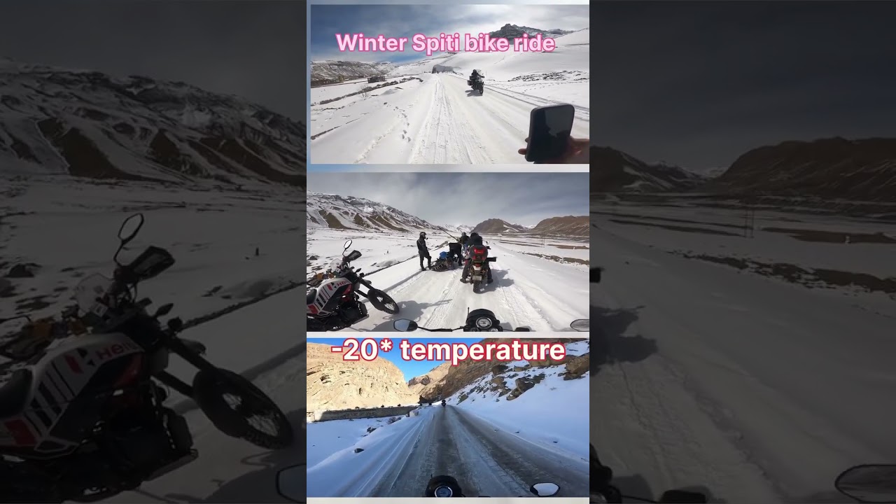 -20* temperature winter Spiti valley bike ride #2025 #himachalpradesh #spitivalley