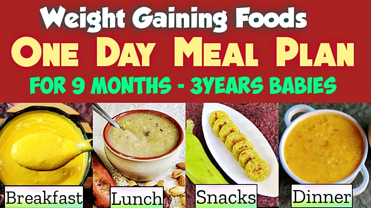 Weight Gaining Foods For Babies & Toddlers/ One Day Meal Plan/ For 9 Months - 3 Years Baby Food.