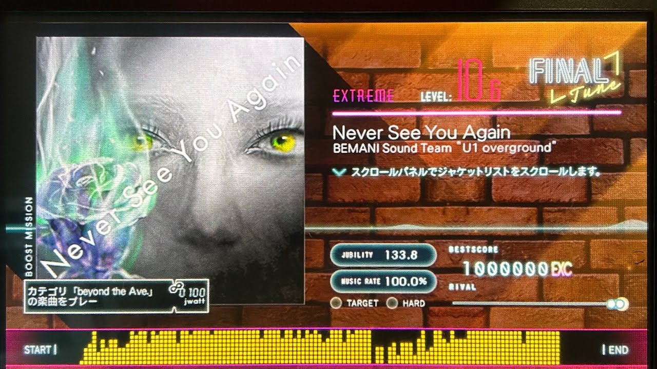 【jubeat beyond the Ave.】Never See You Again(EXT) EXC