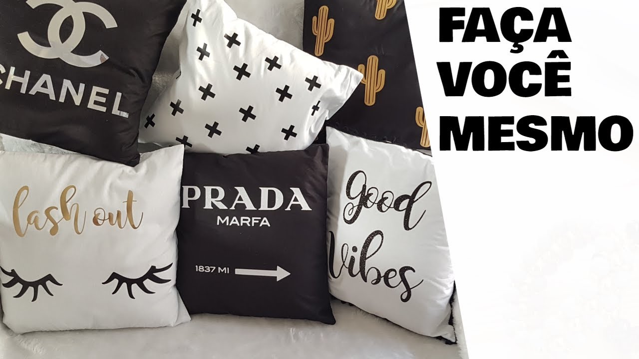 DIY ALMOFADAS SEM COSTURA| VEJA COMO PERSONALIZAR | Viviane Magalhães