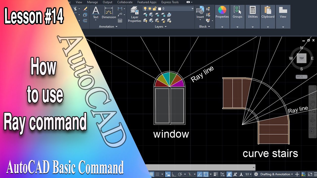 How to use Ray command in AutoCAD