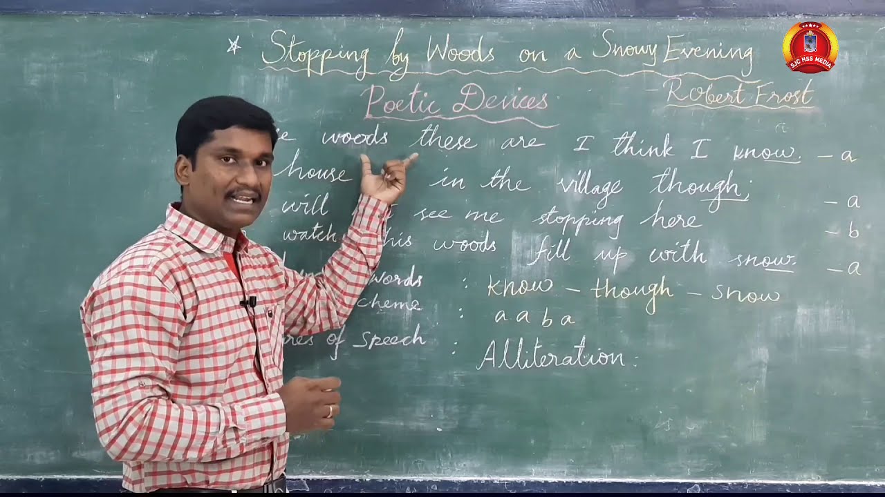 9th STD |ENGLISH | STOPPING BY WOODS ON A SNOWY EVENING|POETIC DEVICE|