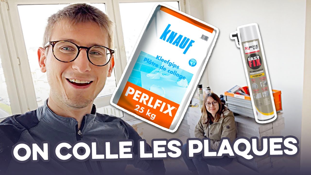 On colle les plaques au Perlfix et Rectavit Easy Fix