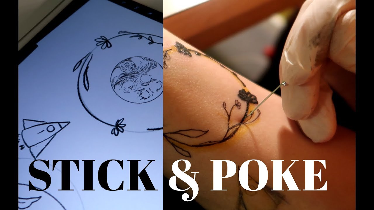 stick'n poke matching tattoos with bff | I tattooed us!