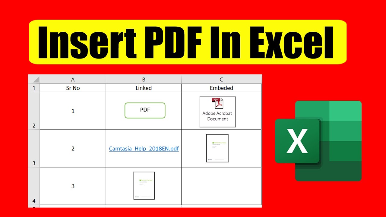 Как вставить PDF-файлы в Excel
