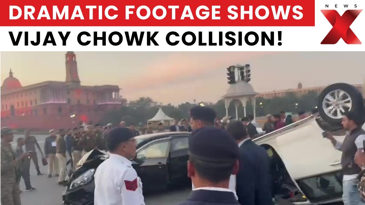 Vijay Chowk Road Accident: See Dramatic Footage of the Collision | NewsX