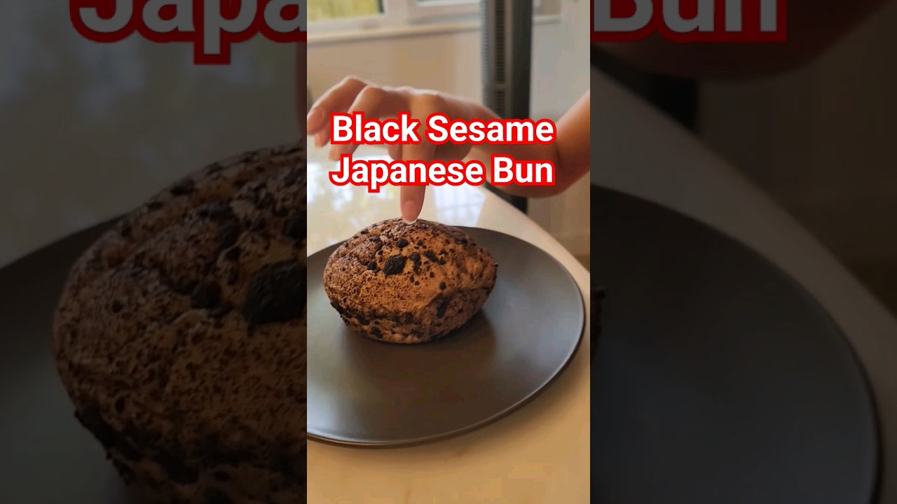 Best Black Sesame Japanese Bread 🍞 #sesame #japanesefood #bread #blacksesame #yummybread