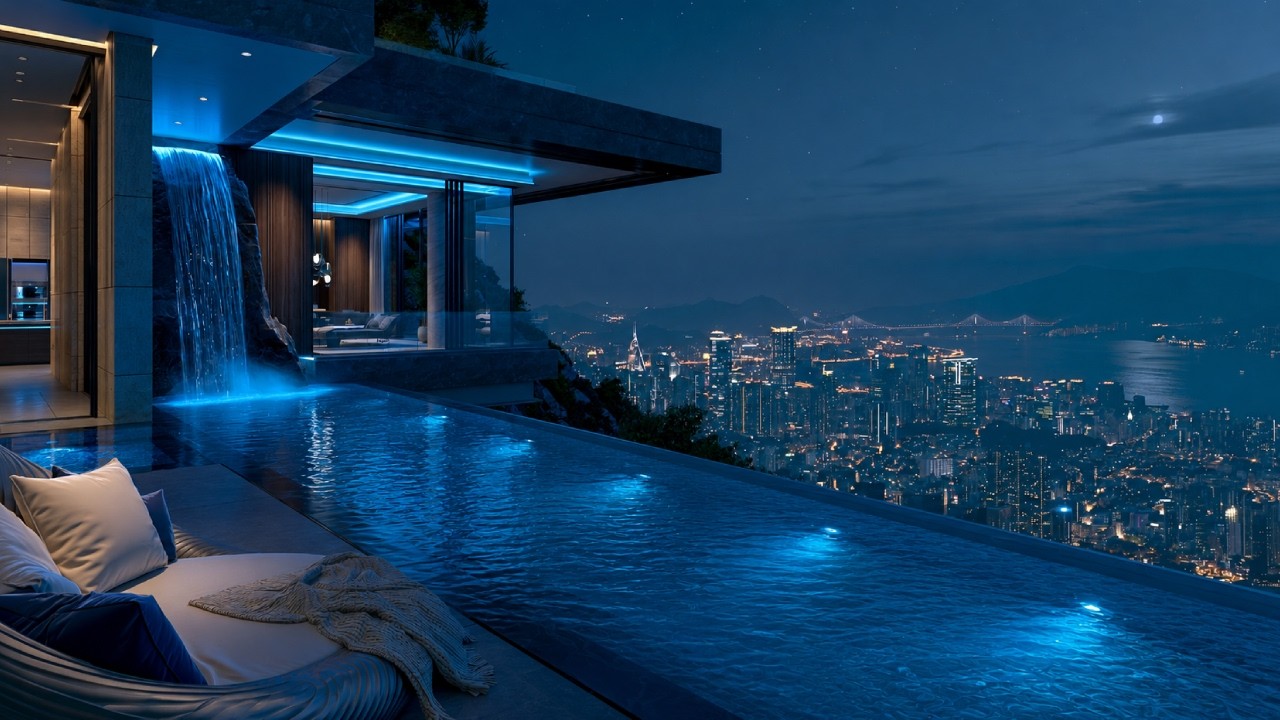 Luxury Rooftop Lounge Music 2026 | City Night Ambience & Poolside Serenity
