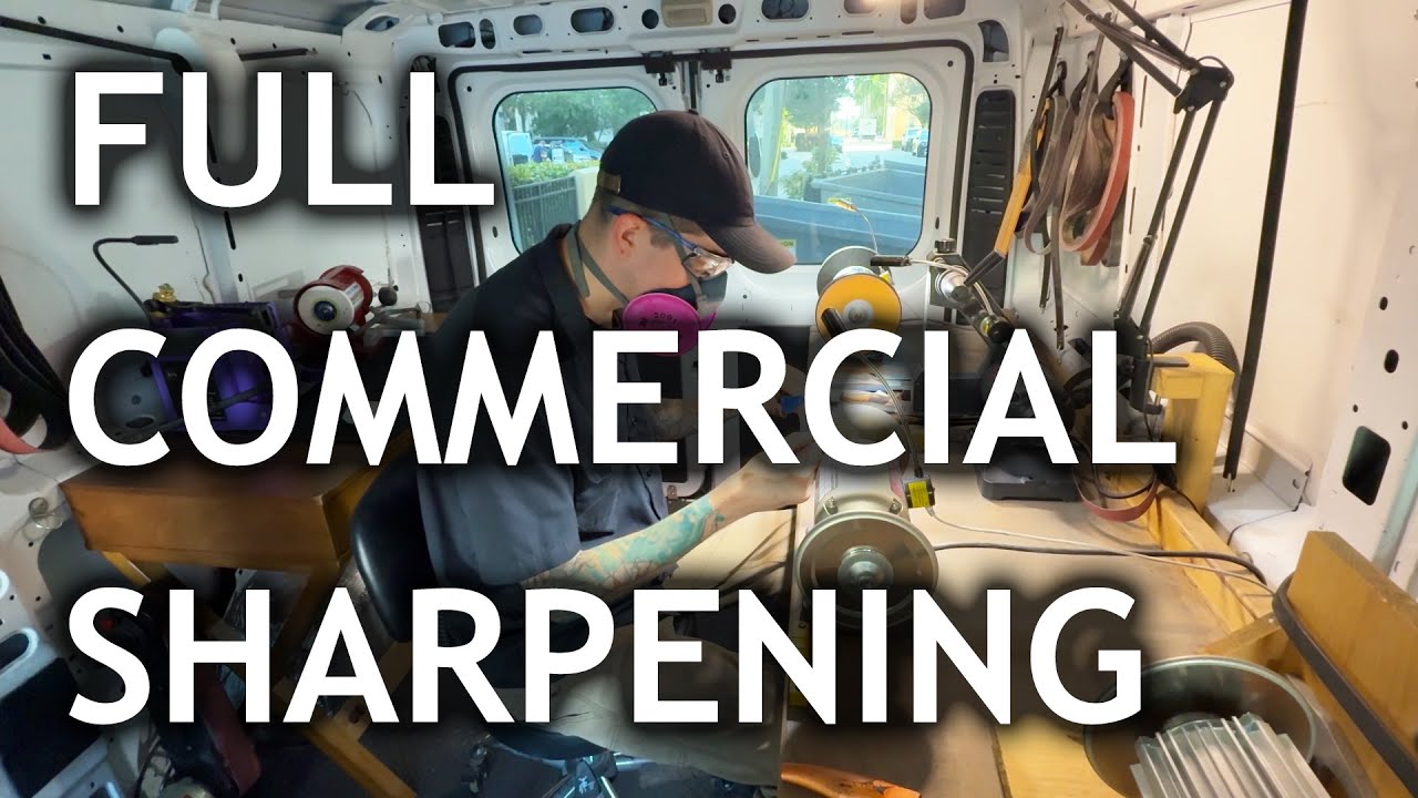 Full Commercial Knife Sharpening w/ Commentary