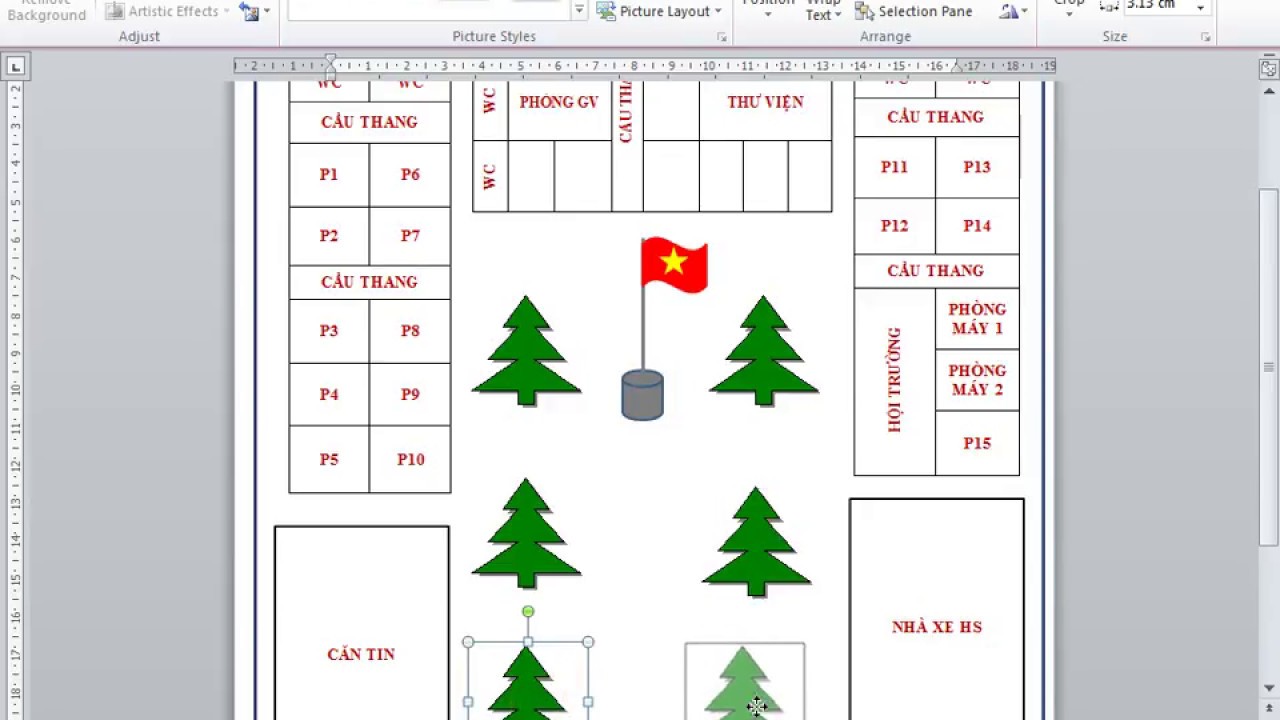 Vẽ sơ đồ cơ quan, trường học bằng Word 2007, 2010, 2013, 2016...