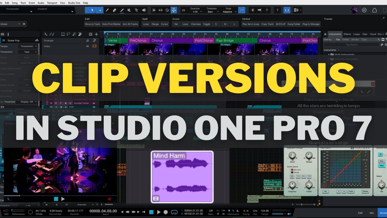Clip Versions - The Secret to Faster Editing in Studio One Pro 7