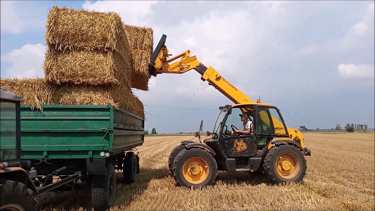 Prasowanie i zwożenie słomy 2019, URSUS 1234, CLAAS QUADRANT 1200 DUŻA KOSTKA, JCB 530/70 AGRI