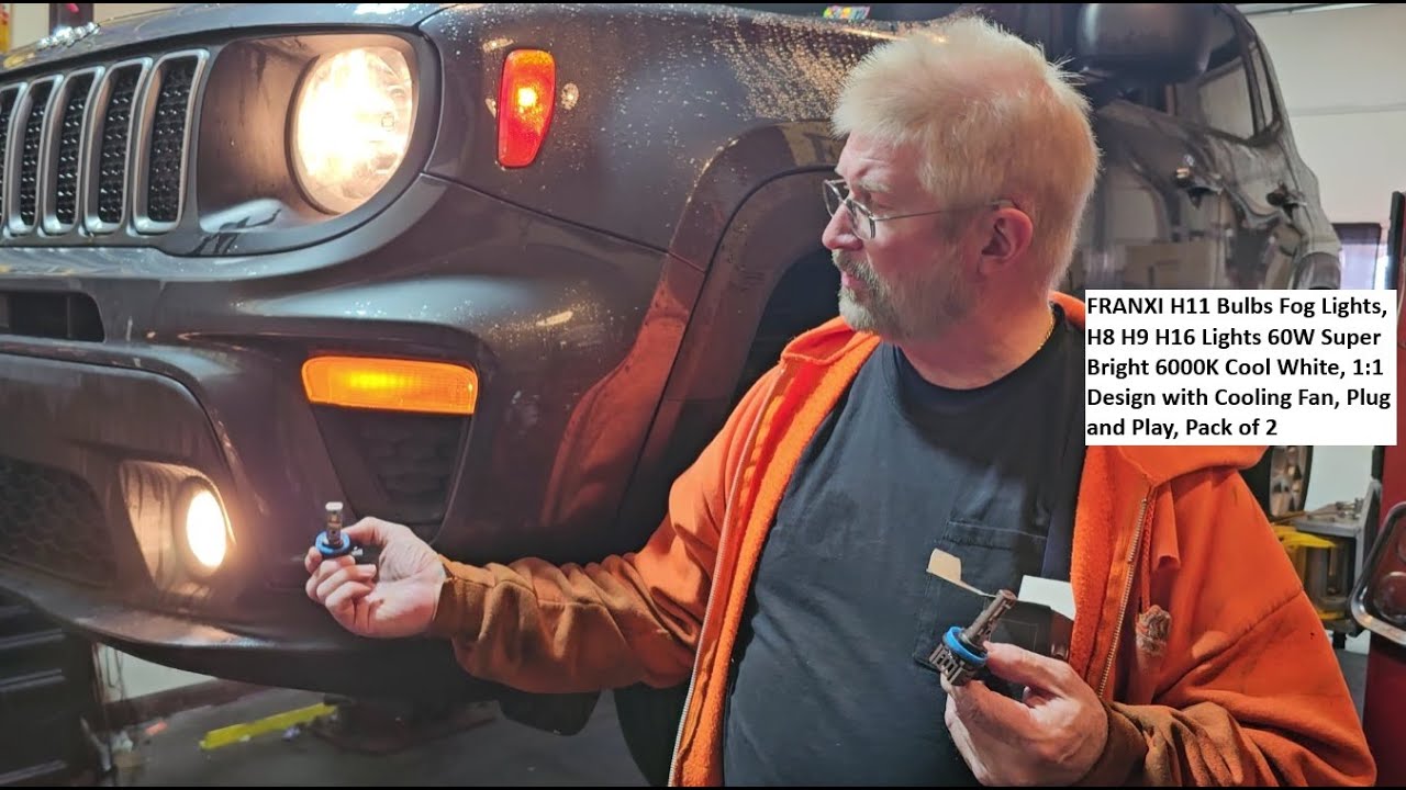 FRANXI H11 Bulbs Fog Lights, H8 H9 H16 Lights 60W Super Bright 6000K Cool White with Cooling Fan