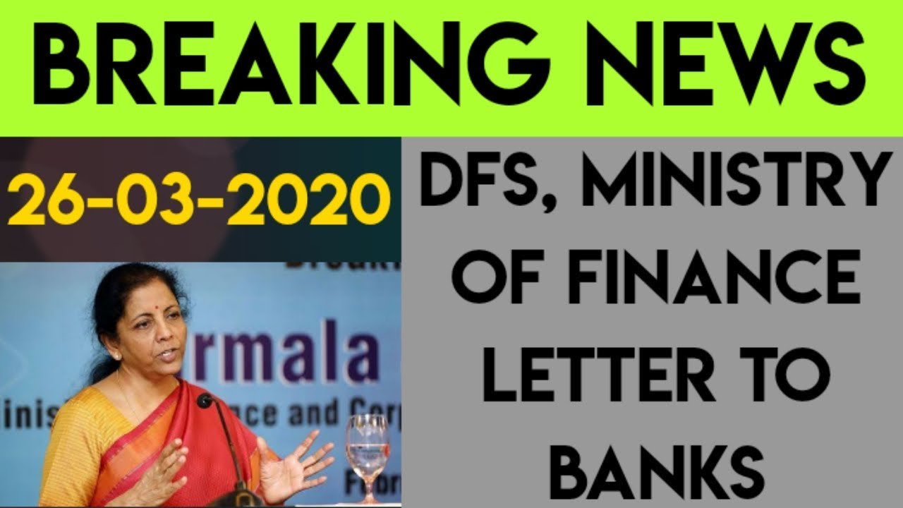 Department of financial services, Ministry of finance letter to Banks