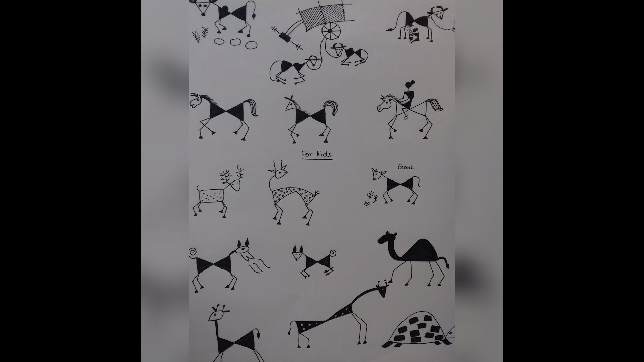 Warli art tutorial 6 - Warli animals #3 #warlianimals #warliforall #warlistepbystep #warlibasics