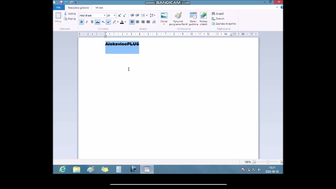 Windows 8 &ndash; WordPad #2 | Czcionka, rozmiar tekstu i edycja napisanego dokumentu