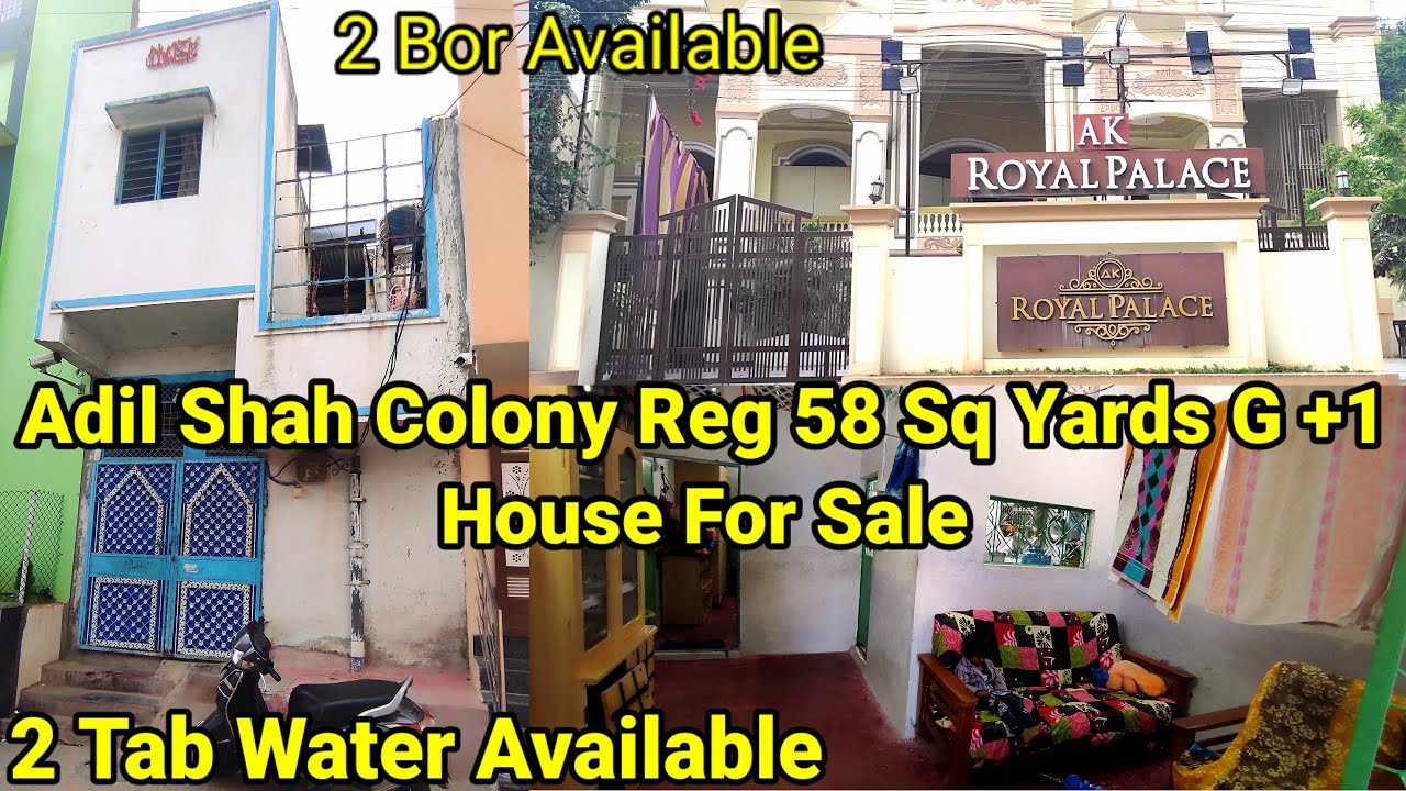 ☎️9912014574 Reg 58 Sq yds G+1 House For Sale assessment Tax Paid Adil Shah Colony Price 38Lacks