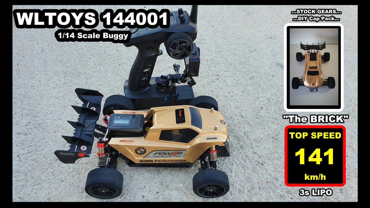 🎦 V#27 My New Speed Record with Wltoys 144001 : 141 km/h Stock Gears & Single 3S Lipo
