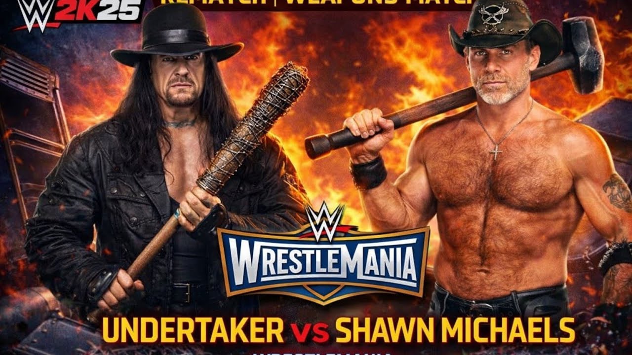 WWE 2K25 – Undertaker vs Shawn Michaels REMATCH 🔥 Weapons Match at WrestleMania!