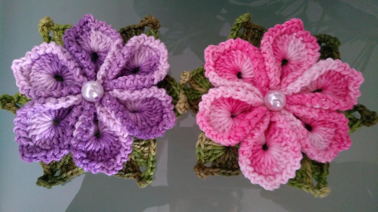 Flor Mimosa em crochê com Maria José.