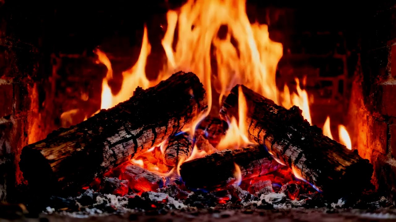 🔥 Classic Fireplace 4K Ultra HD – Glowing Embers & Crackling Flames