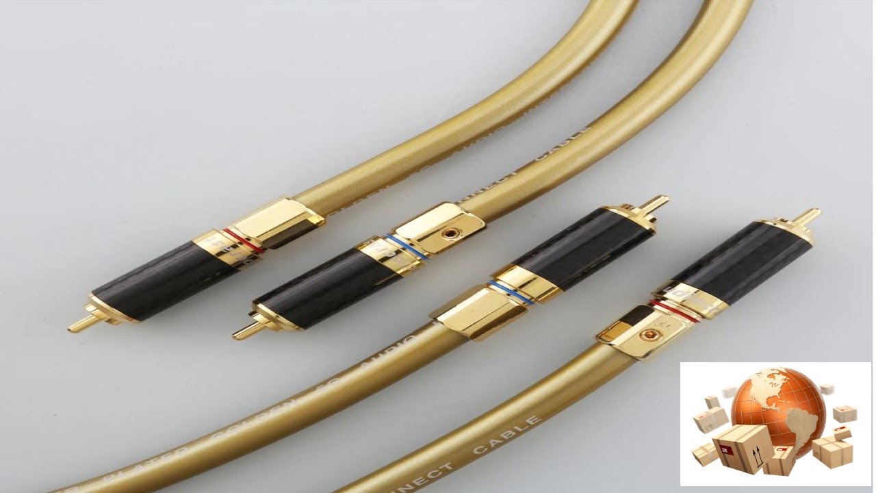 Cabo Rca Áudio Hi End Premium Ouro com Fibra de Carbono e Conector com trava