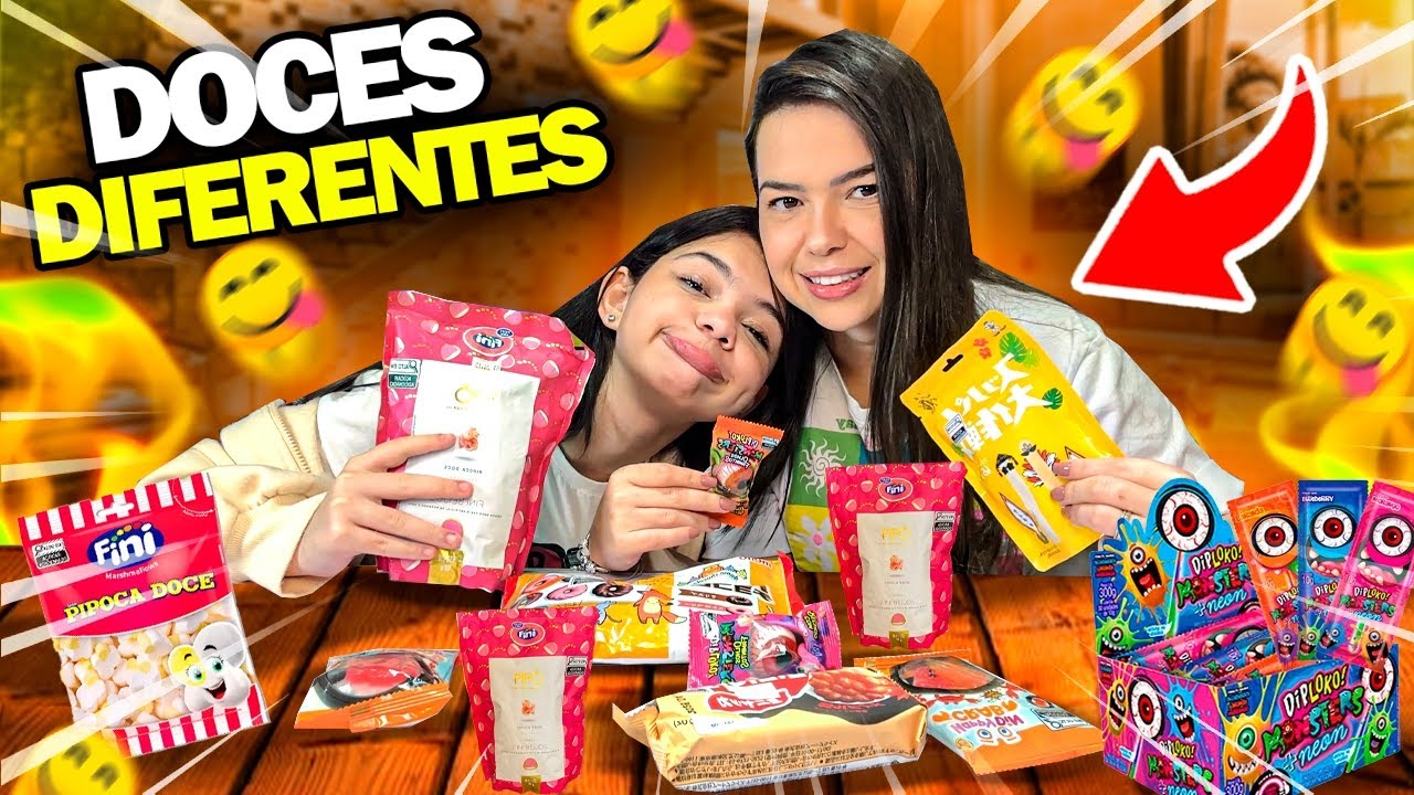 😜 PIPOCA DE FINI É GOSTOSA? Provando DOCES DIFERENTES